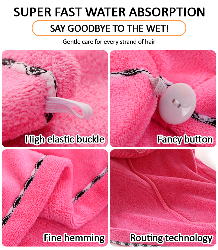 Rose Pink Microfiber Thick Hair Towel (4) Rose Pink Microfiber Thick Hair Towel (4)
