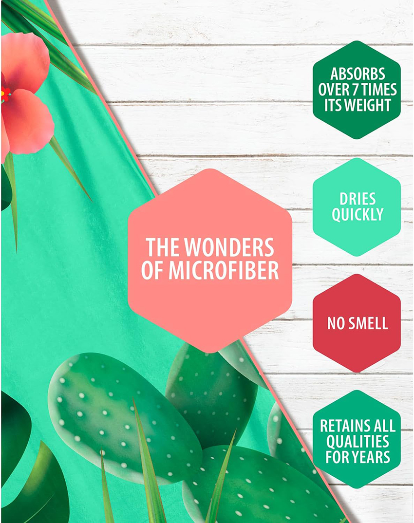 Green Leaf Beach Towel-THE WONDERSOF MICROFIBER Green Leaf Beach Towel-THE WONDERSOF MICROFIBER
