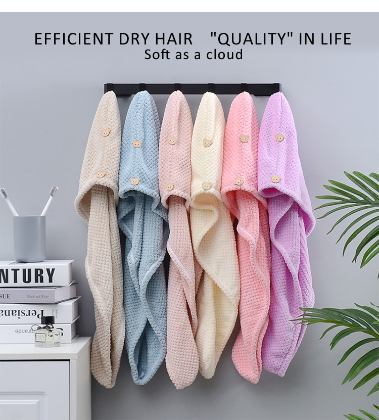 Pink Thick Pineapple Hair Towel (7) Pink Thick Pineapple Hair Towel (7)