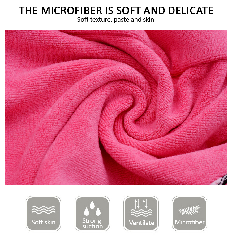 Rose Pink Microfiber Thick Hair Towel (6) Rose Pink Microfiber Thick Hair Towel (6)