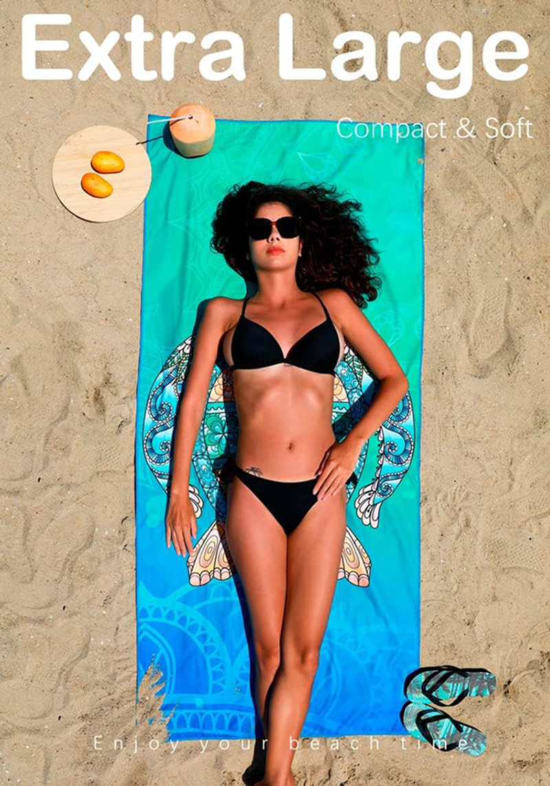 Ocean-themed Design Microfiber Beach Towel-Extra Large compact & Soft Ocean-themed Design Microfiber Beach Towel-Extra Large compact & Soft