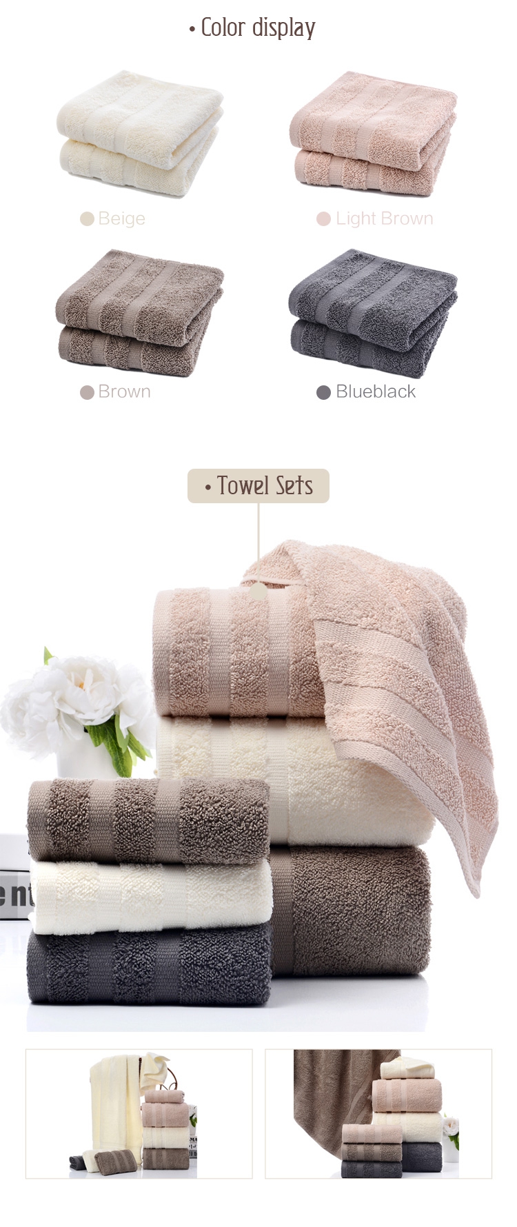 High-Quality Solid Color Towel Set (3) High-Quality Solid Color Towel Set (3)