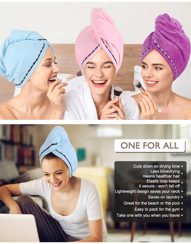 Rose Pink Microfiber Thick Hair Towel (2) Rose Pink Microfiber Thick Hair Towel (2)