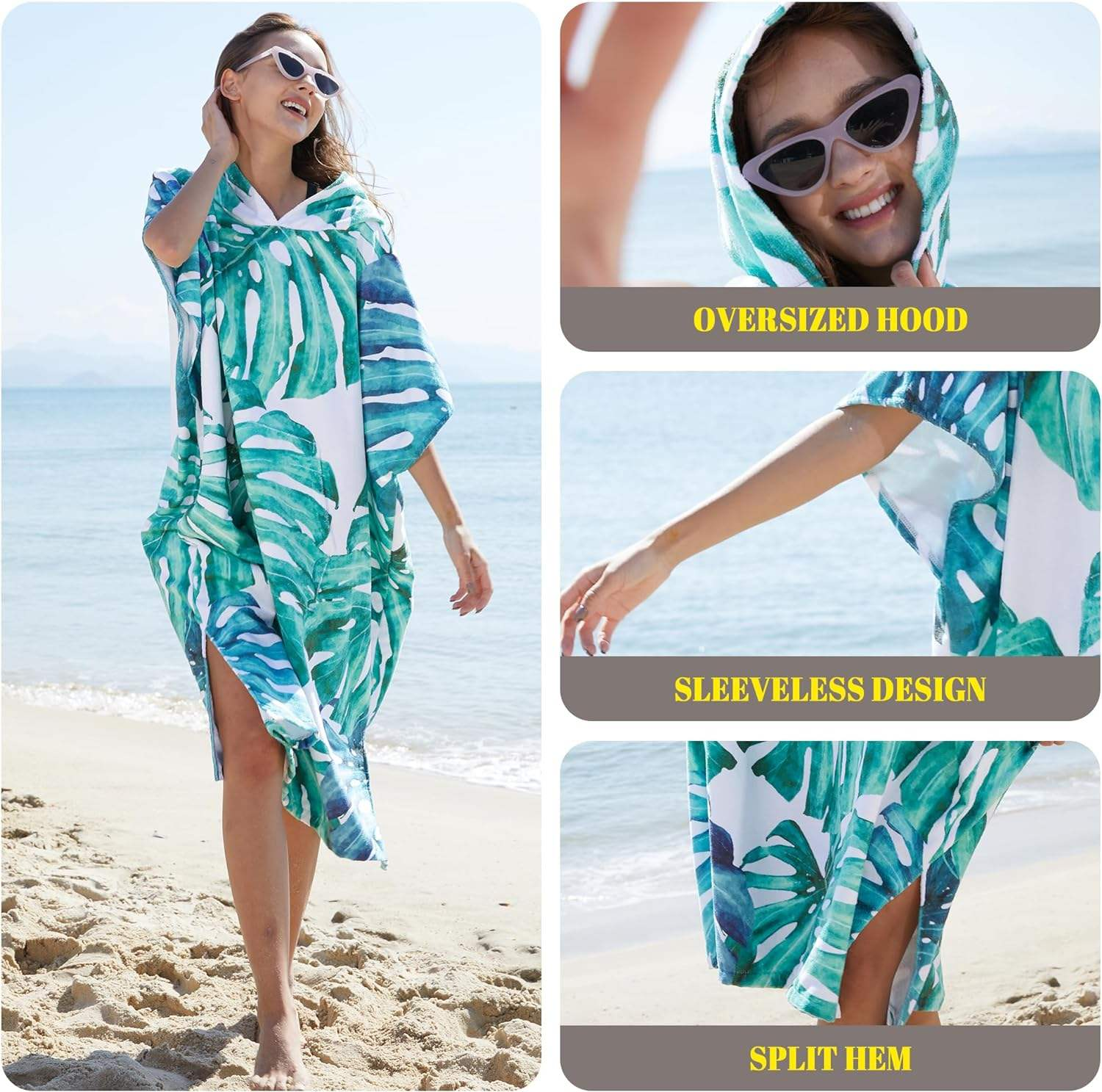 Robe Surf Poncho Hooded Beach Towel