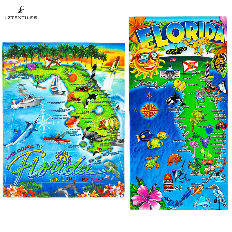 Ocean-themed Design Microfiber Beach Towel