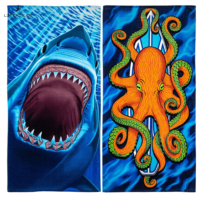 Ocean-themed Design Microfiber Beach Towel