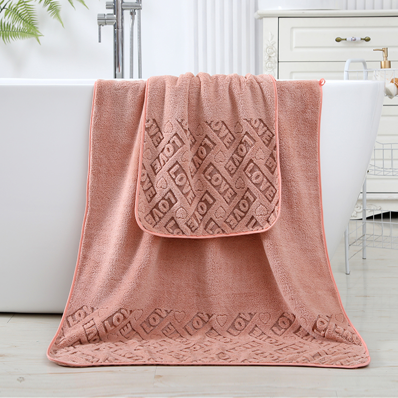 Love Jacquard Coral Fleece Towel Set