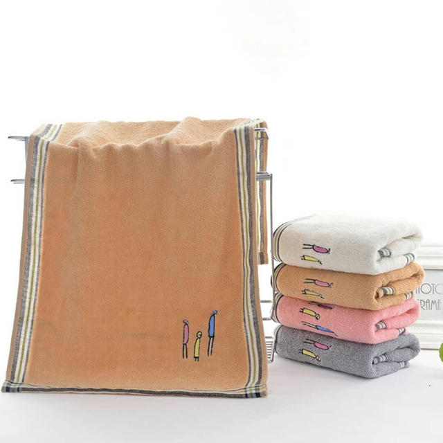 100% Cotton Simple Embroidery Towel Set