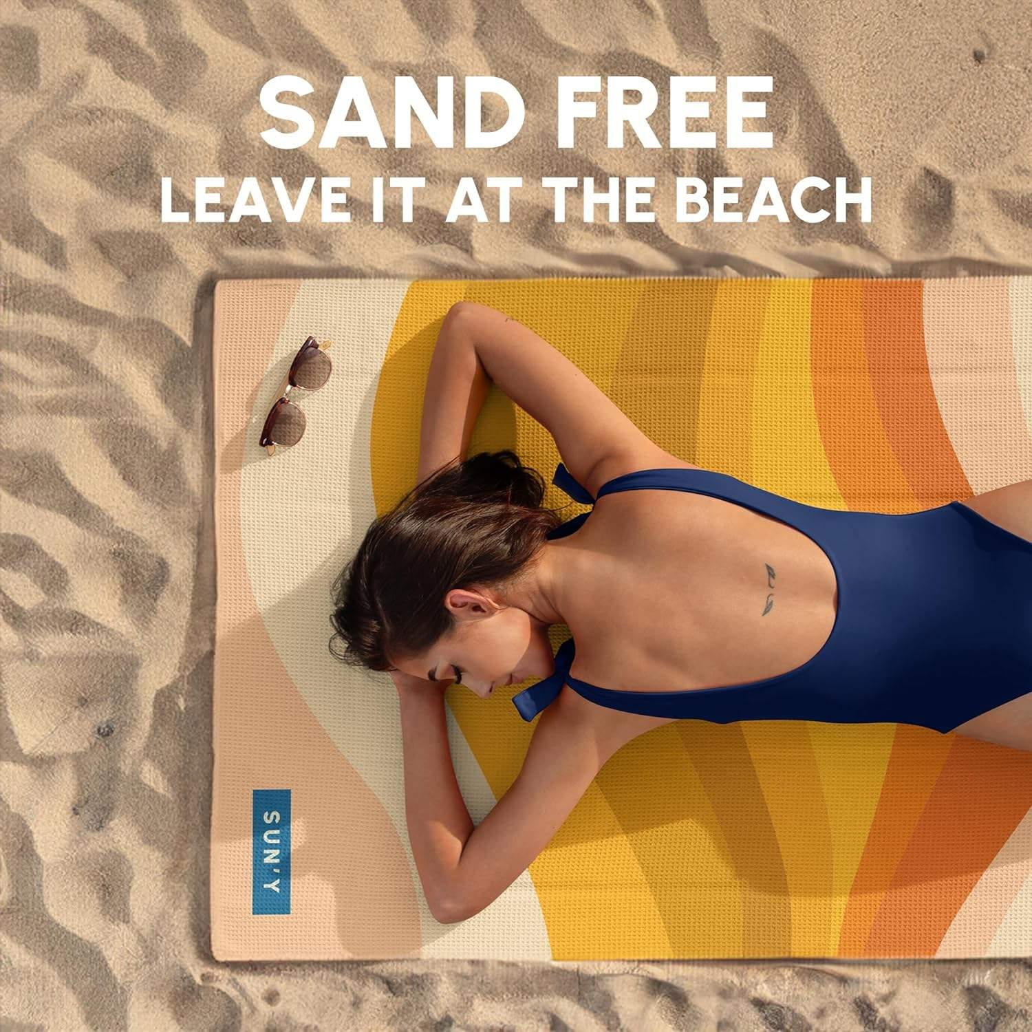 Waffle Extra Large Sand Free Quick Dry Lightweight Beach Towel