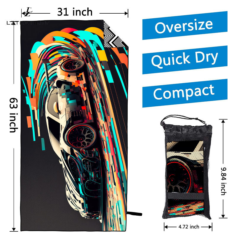 Lightweight Print Logo Design Sublimated Beach Towel