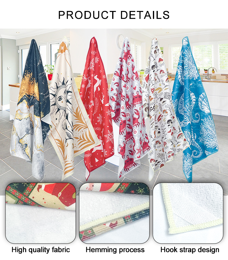 Custom Design Microfiber Kitchen Tea Towels (4)
