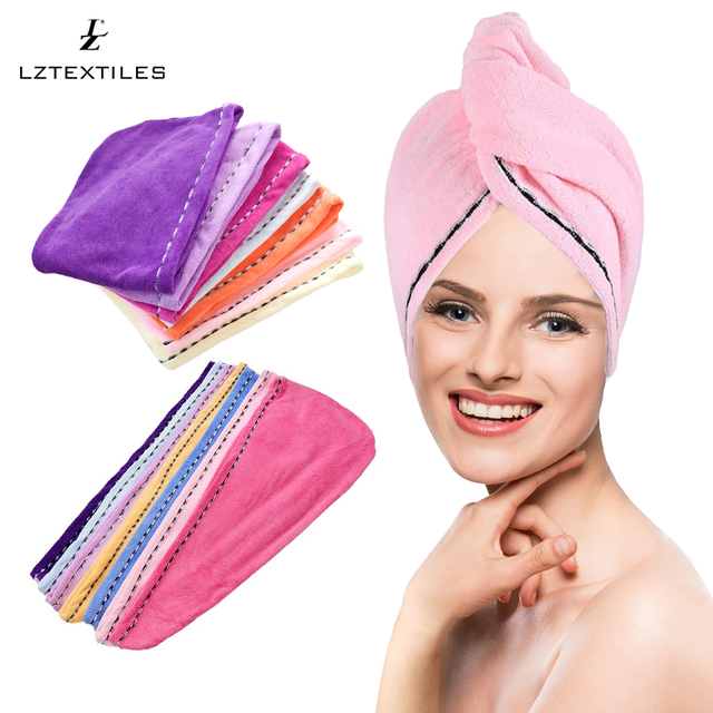 Rose Pink Microfiber Thick Hair Towel