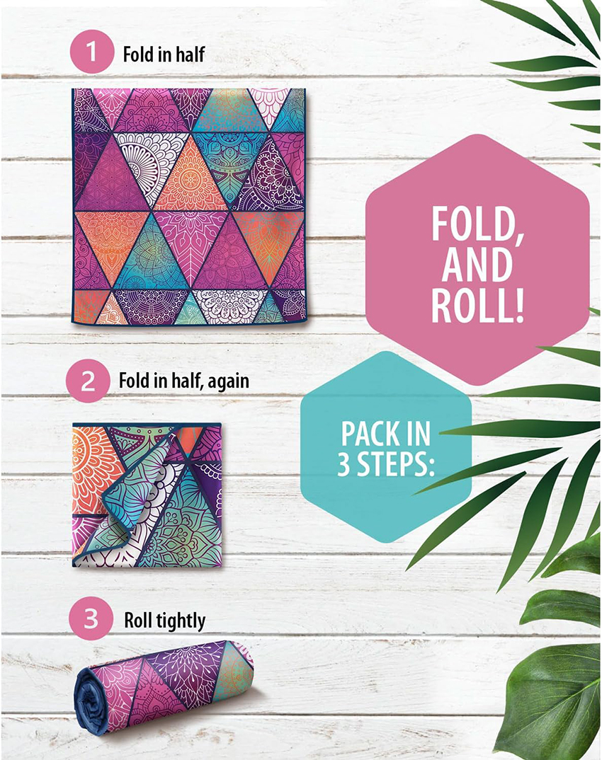Diamond-shaped color combination Beach Towel-FOLD, AND ROLL!