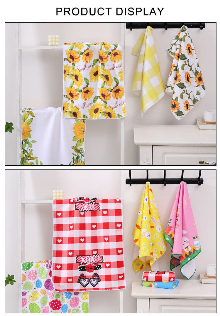 Custom Design Microfiber Kitchen Tea Towels (5)