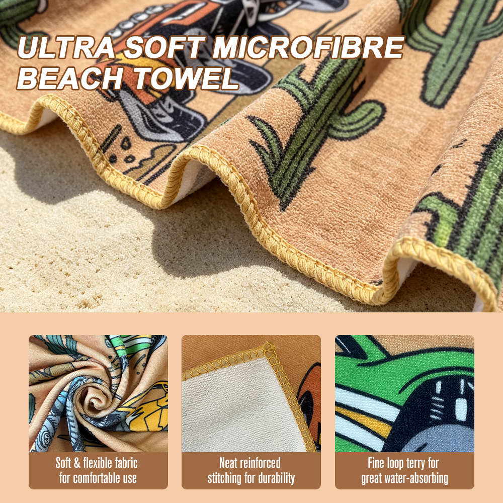 Luxury Premium Custom Printed Microfiber Beach Towel