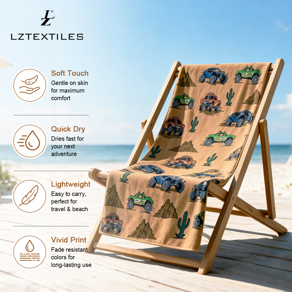 Luxury Premium Custom Printed Microfiber Beach Towel