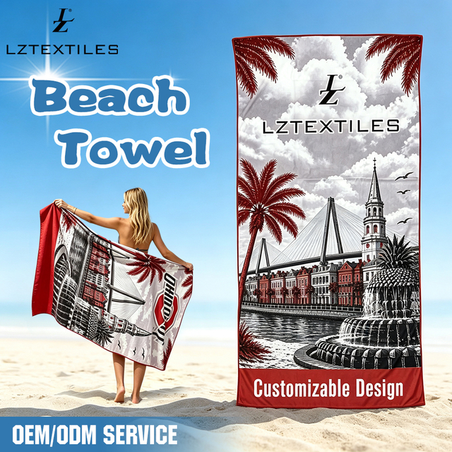 Super Absorbent Quick-Dry Lightweight Custom Printed Microfiber Beach Towel